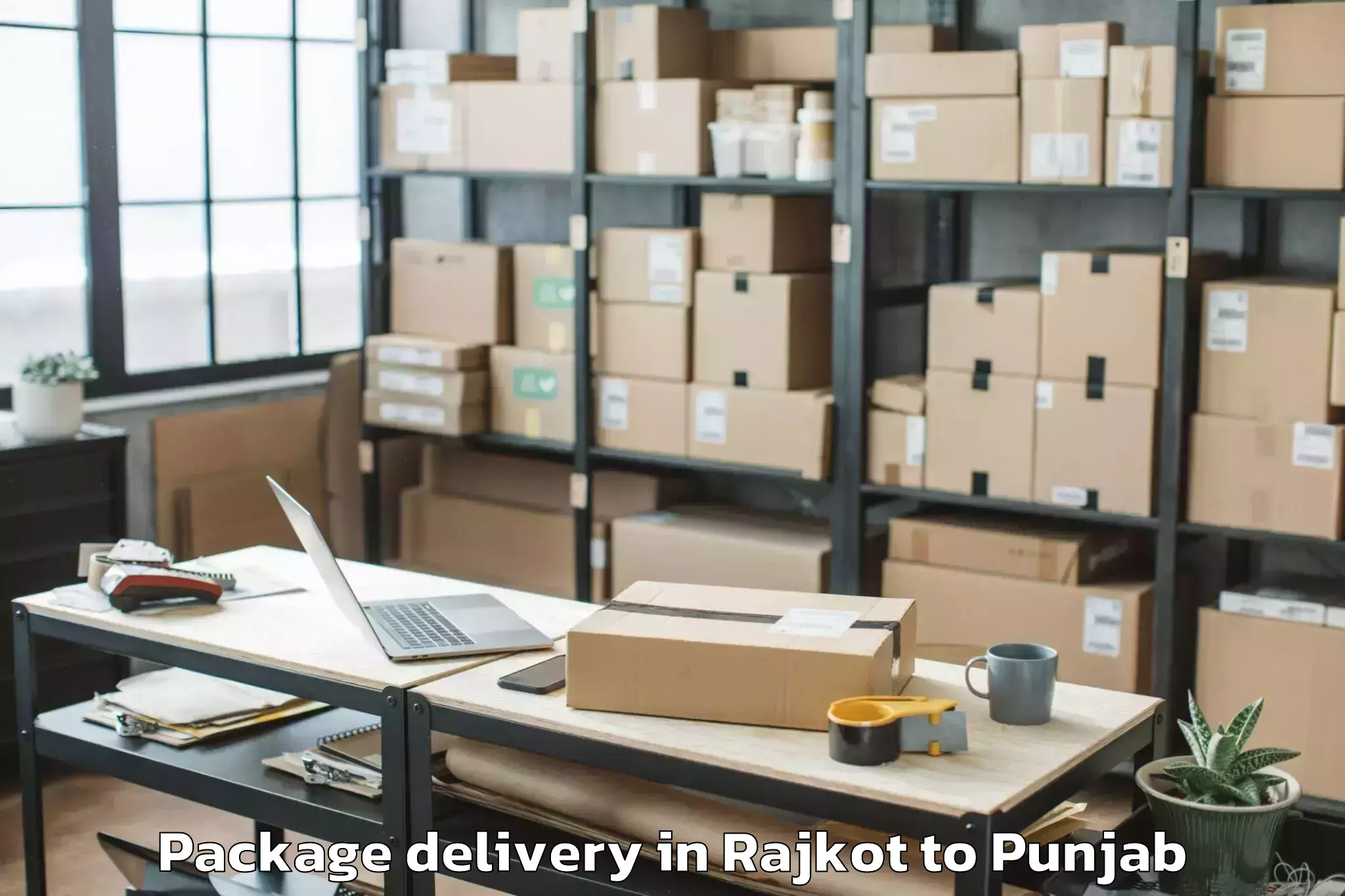 Reliable Rajkot to Abhilashi University Faridkot Package Delivery